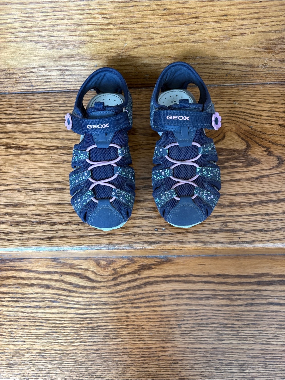 Geox Kids Navy and Light Pink Outdoor Sandals